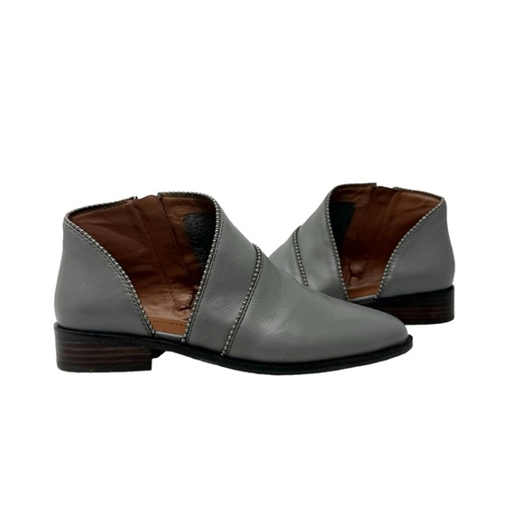 Lucky Brand Prucella Leather D’Orsay Ankle Boots Booties Gray Womens Size 8 - Picture 2 of 11